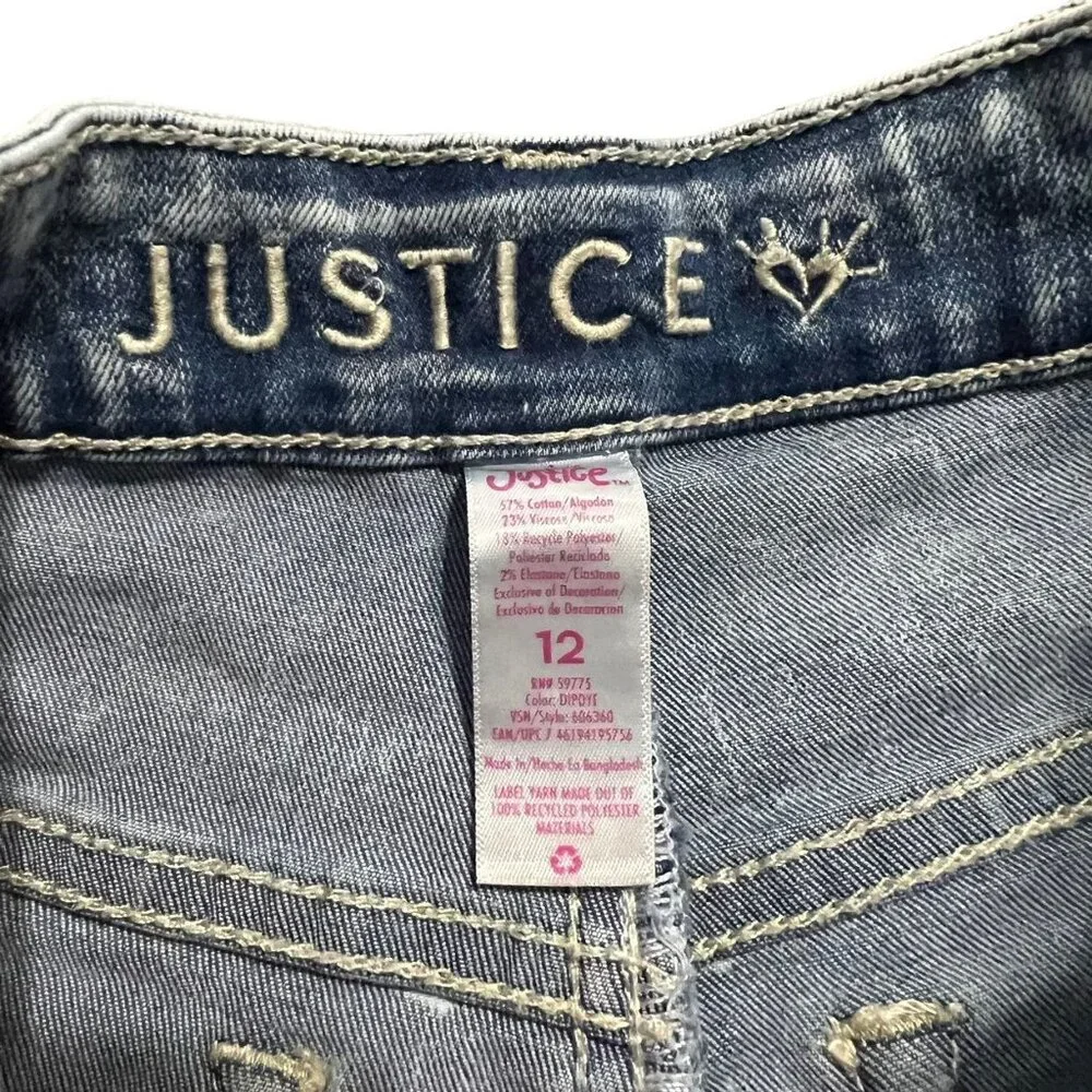 Justice Sz 12 Ombré Denim Mini Mom Shorts